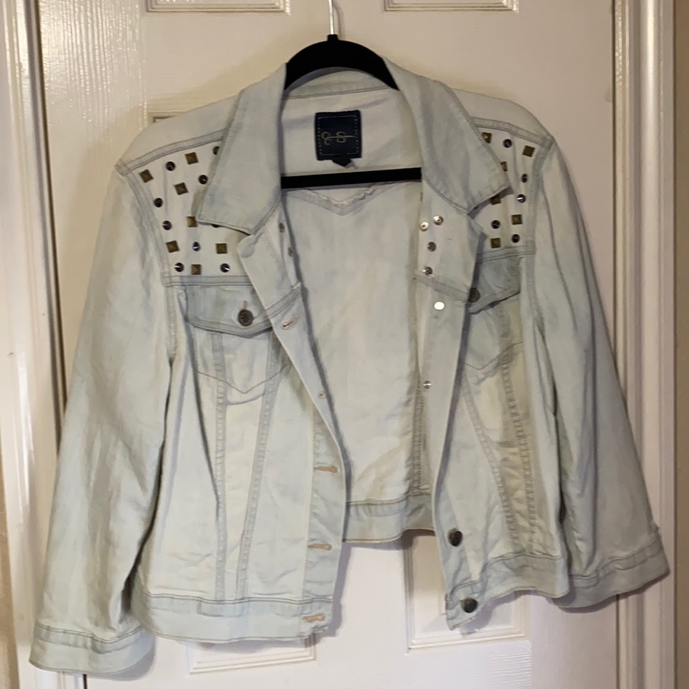 Jessica Simpson studded denim jacket